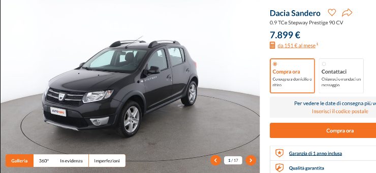 Dacia Sandero offerta