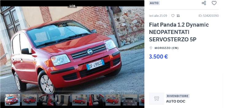 Fiat Panda occasione eccezionale