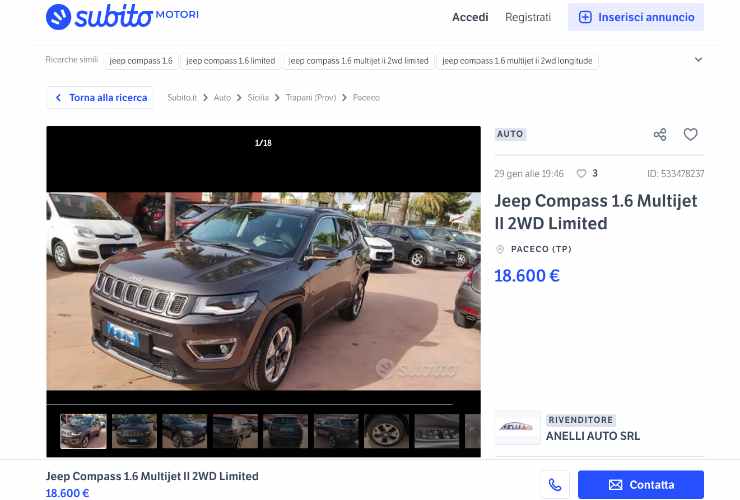 jeep compass meno di 20mila euro