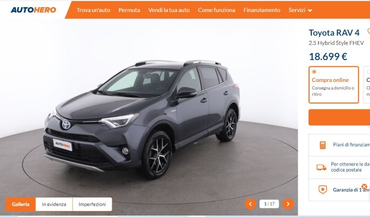 Toyota Rav 4 annuncio offerta Autohero