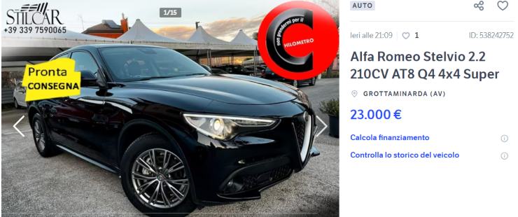 Alfa Romeo Stelvio occasione auto usata costi ridotti