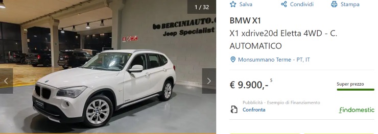BMW X1 occasione auto usata offerta 10 mila Euro