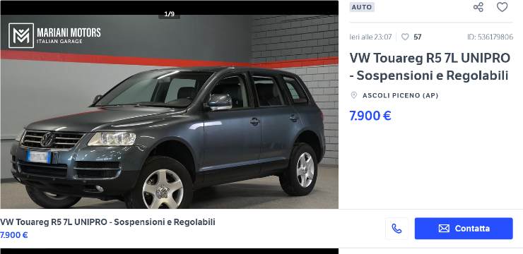 Volkswagen Touareg prezzo notevole