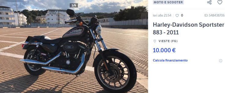 Harley Davidson Sportster 883 occasione moto prezzo usata