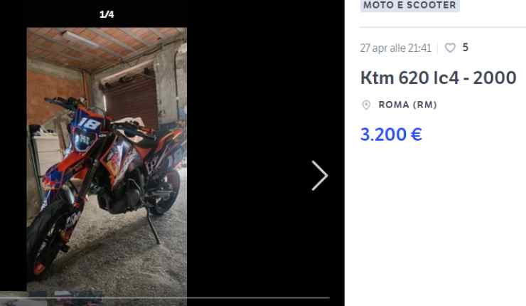 KTM 620 LC4 occasione prezzo moto usata