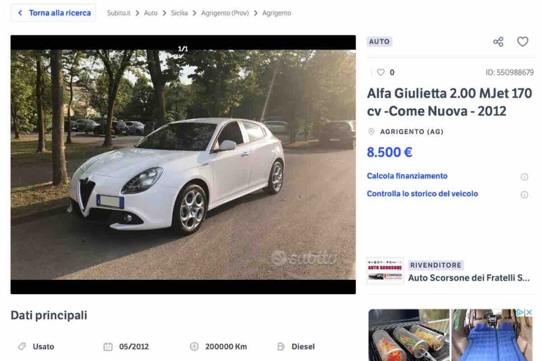 Offerta Alfa Romeo giulietta auto sconto 