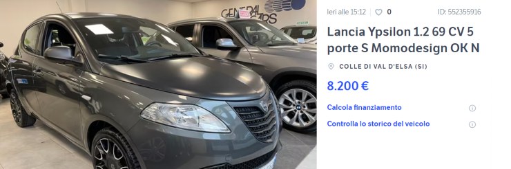 Lancia Ypsilon auto usata occasione prezzo 10 mila Euro