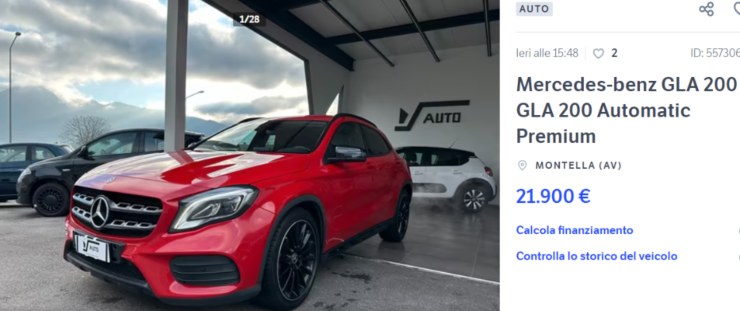 Mercedes GLA risparmio auto usata