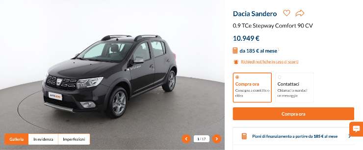 Dacia Sandero prezzo super