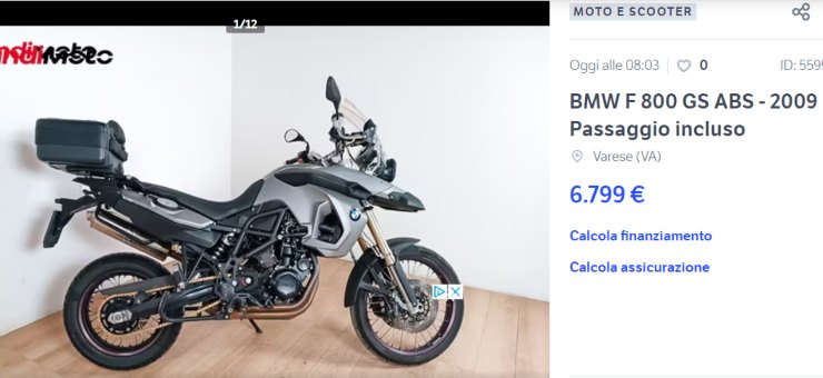 BMW F 800 GS moto usata un affare