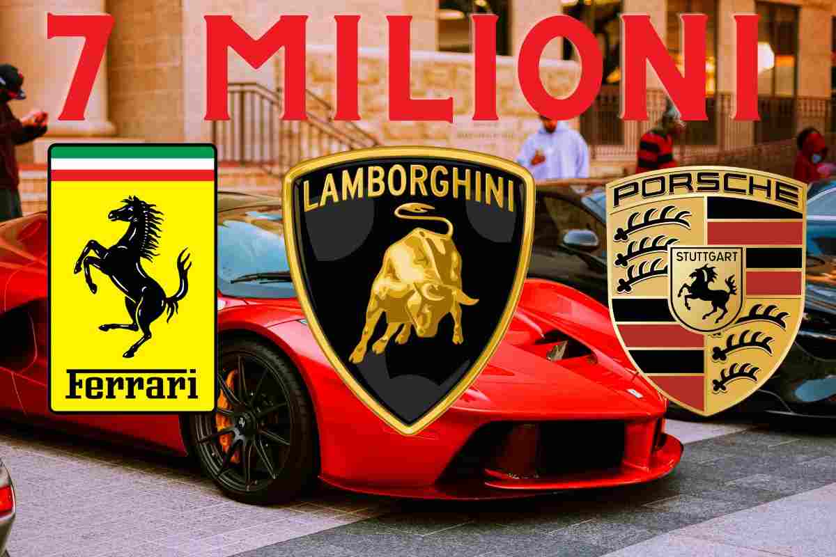 7 milioni di Euro per Ferrari Lamborghini e Porsche