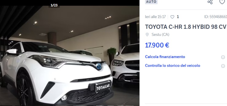 Toyota C-HR usata a un prezzo unico