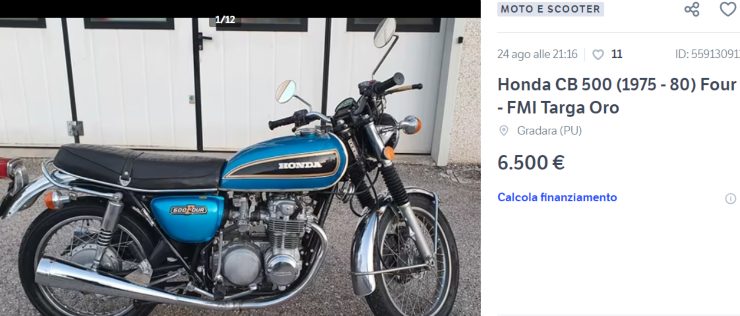 Honda CB500 moto usata da sogno