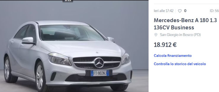 Mercedes Classe A modello usato da sogno