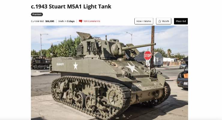 Asta M5 Stuart carro armato