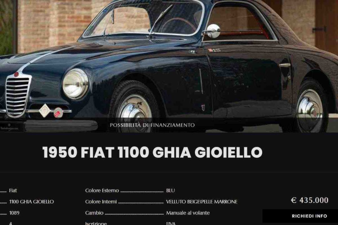 Fiat 1100 in vendita costa più di due Ferrari